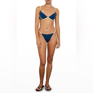 Onia Hannah Bikini set in Blue Opal/Lemon